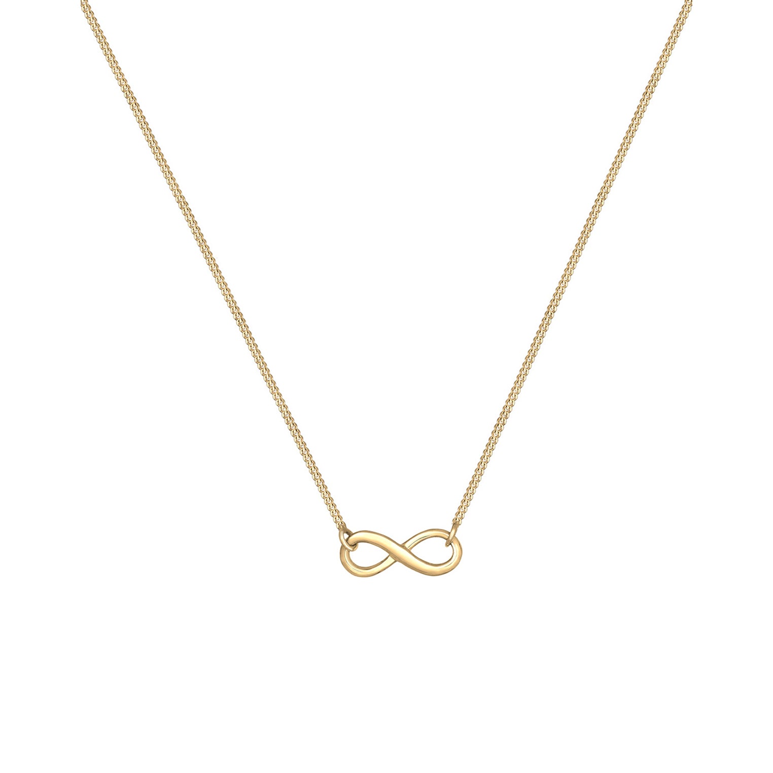 Gold Perhiasan Wanita Perak Asli - Silver Kalung   Infinity Symbol Gold Plateletd