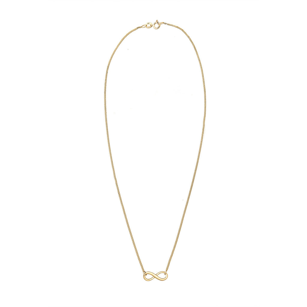 Gold Perhiasan Wanita Perak Asli - Silver Kalung   Infinity Symbol Gold Plateletd