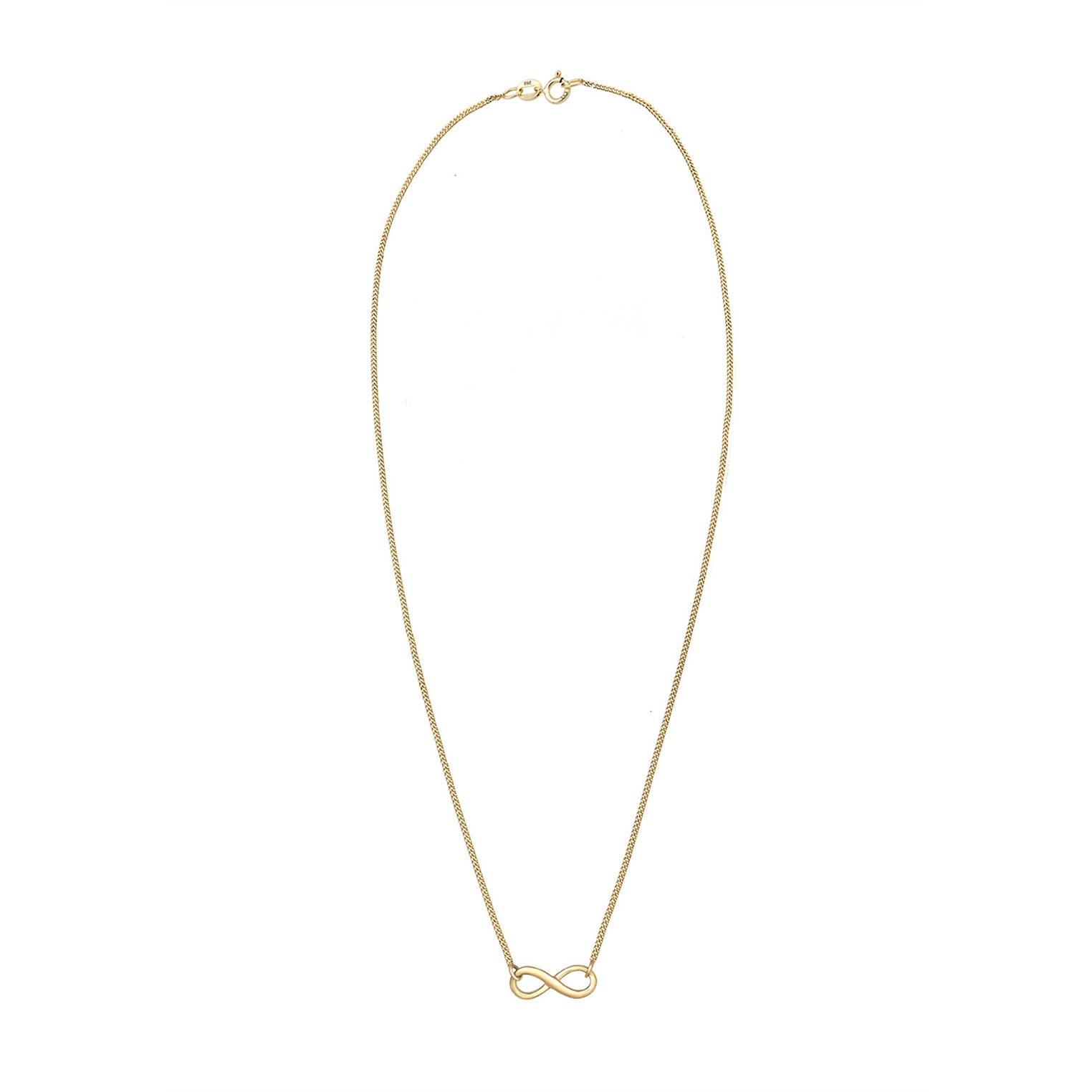 Gold Perhiasan Wanita Perak Asli - Silver Kalung   Infinity Symbol Gold Plateletd