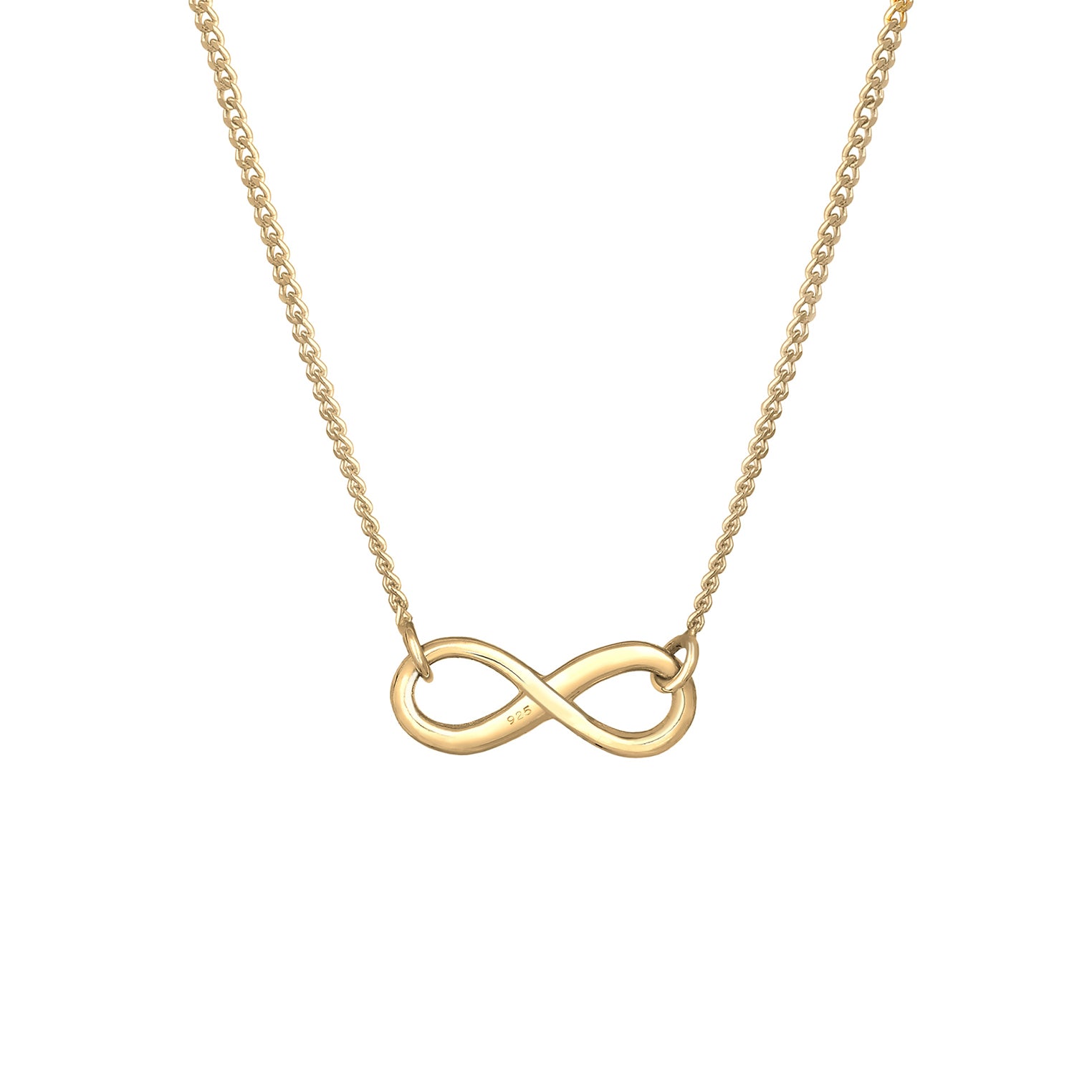 Gold Perhiasan Wanita Perak Asli - Silver Kalung   Infinity Symbol Gold Plateletd
