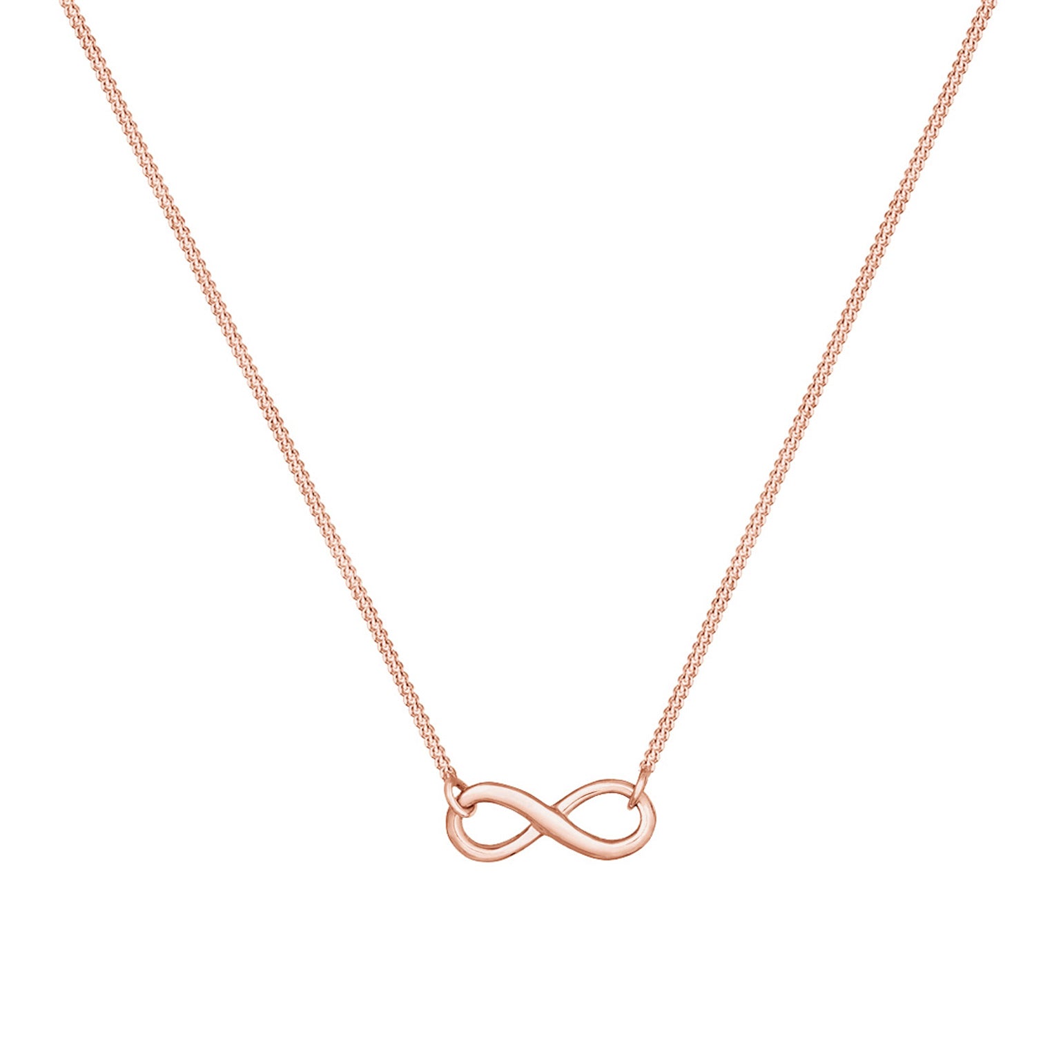 Rosegold Perhiasan Wanita Perak Asli - Silver Kalung   Infinity Symbol Lapis Rosegold