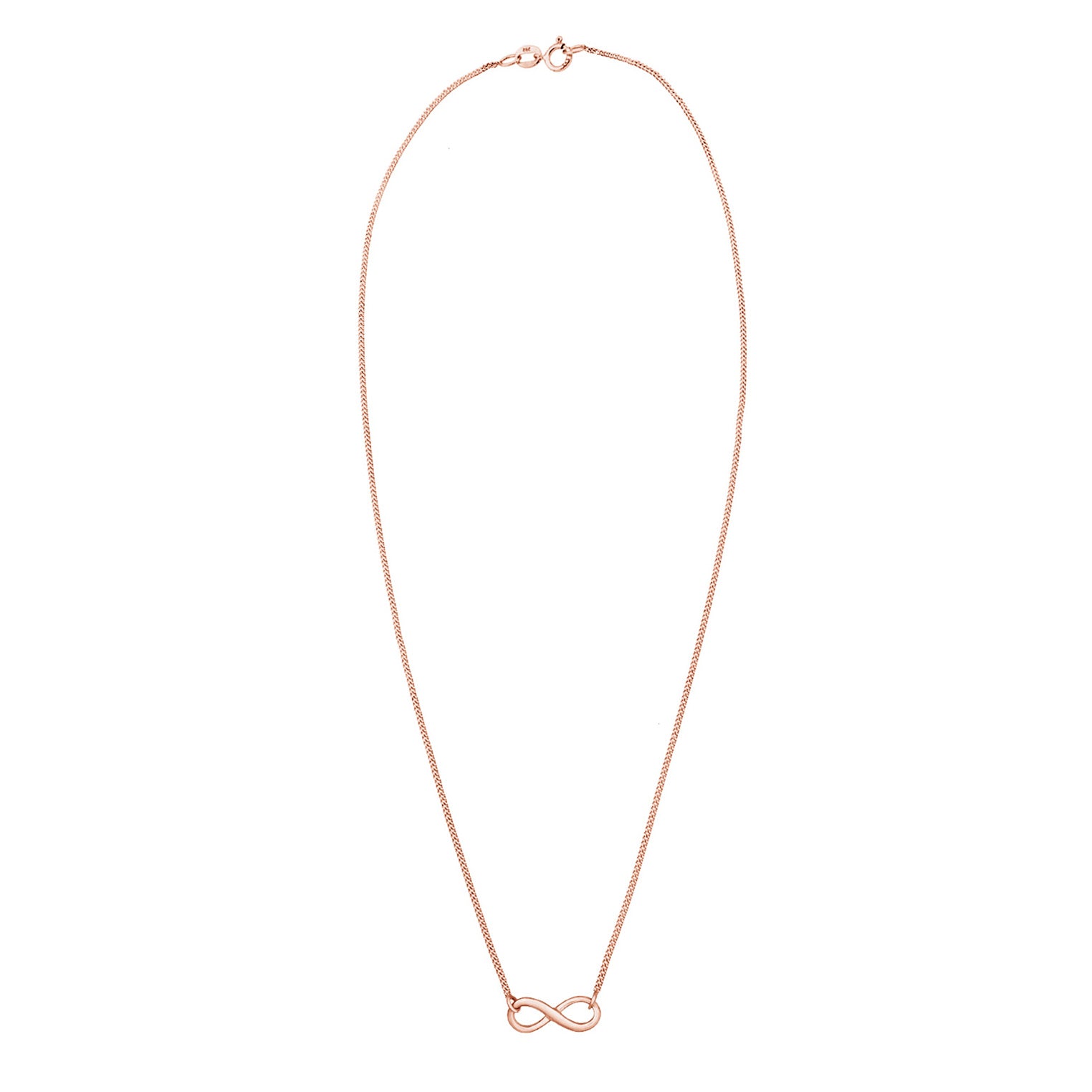 Rosegold Perhiasan Wanita Perak Asli - Silver Kalung   Infinity Symbol Lapis Rosegold