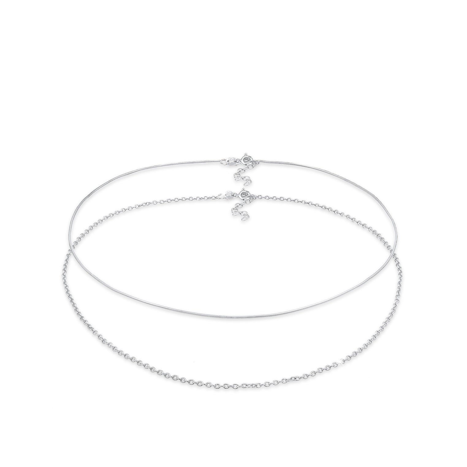 Silver Perhiasan Wanita Perak Asli - Silver Kalung   Choker Snake Chain Basic Minimal