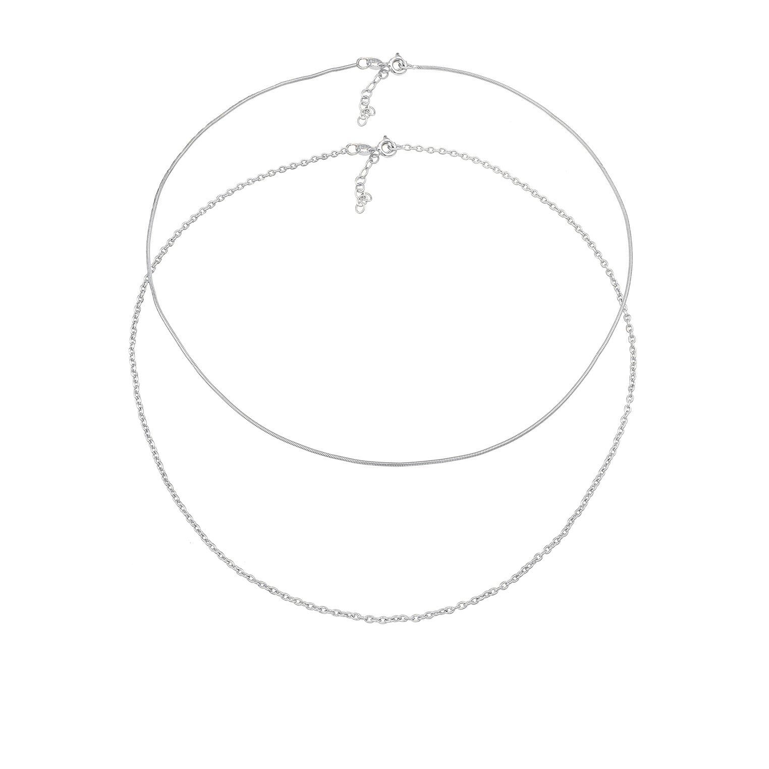 Silver Perhiasan Wanita Perak Asli - Silver Kalung   Choker Snake Chain Basic Minimal