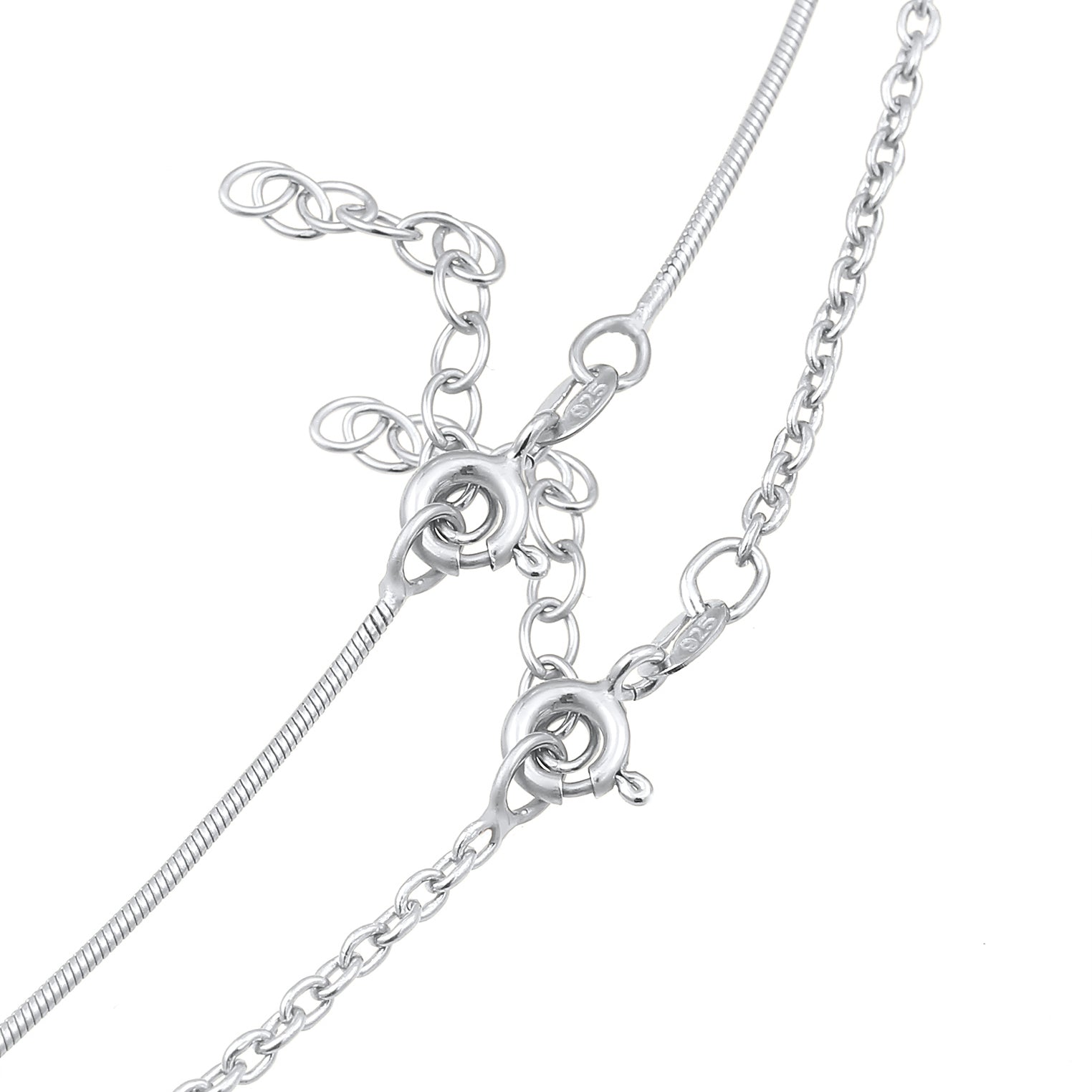 Silver Perhiasan Wanita Perak Asli - Silver Kalung   Choker Snake Chain Basic Minimal