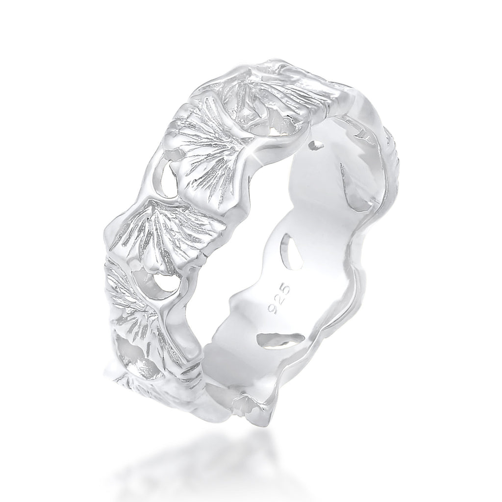Silver Perhiasan Wanita Perak Asli - Silver Cincin Ginkgo
