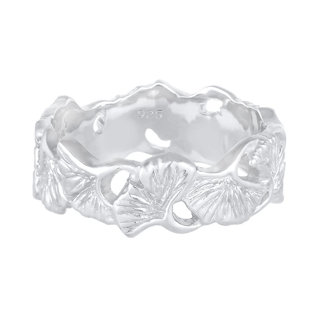Silver Perhiasan Wanita Perak Asli - Silver Cincin Ginkgo