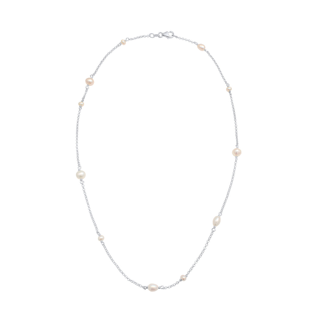 Silver Perhiasan Wanita Perak Asli - Silver Kalung   'S Layer Elegant Freshwater Cultured Pearls