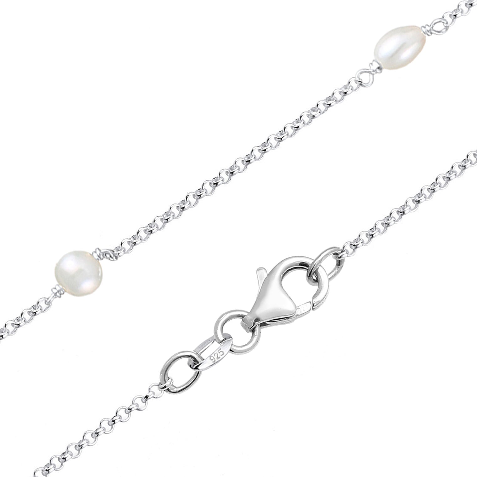 Silver Perhiasan Wanita Perak Asli - Silver Kalung   'S Layer Elegant Freshwater Cultured Pearls
