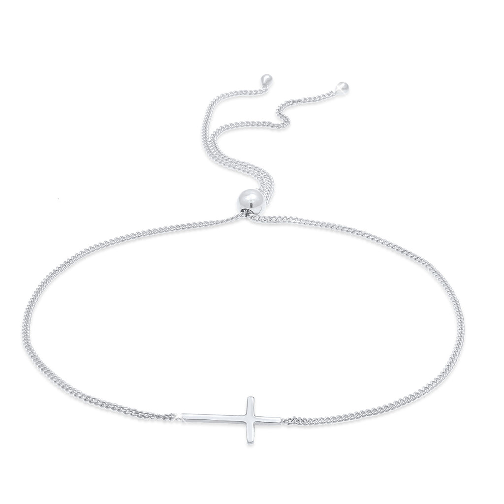 Silver Perhiasan Wanita Perak Asli - Silver Gelang Cross Faith Symbol