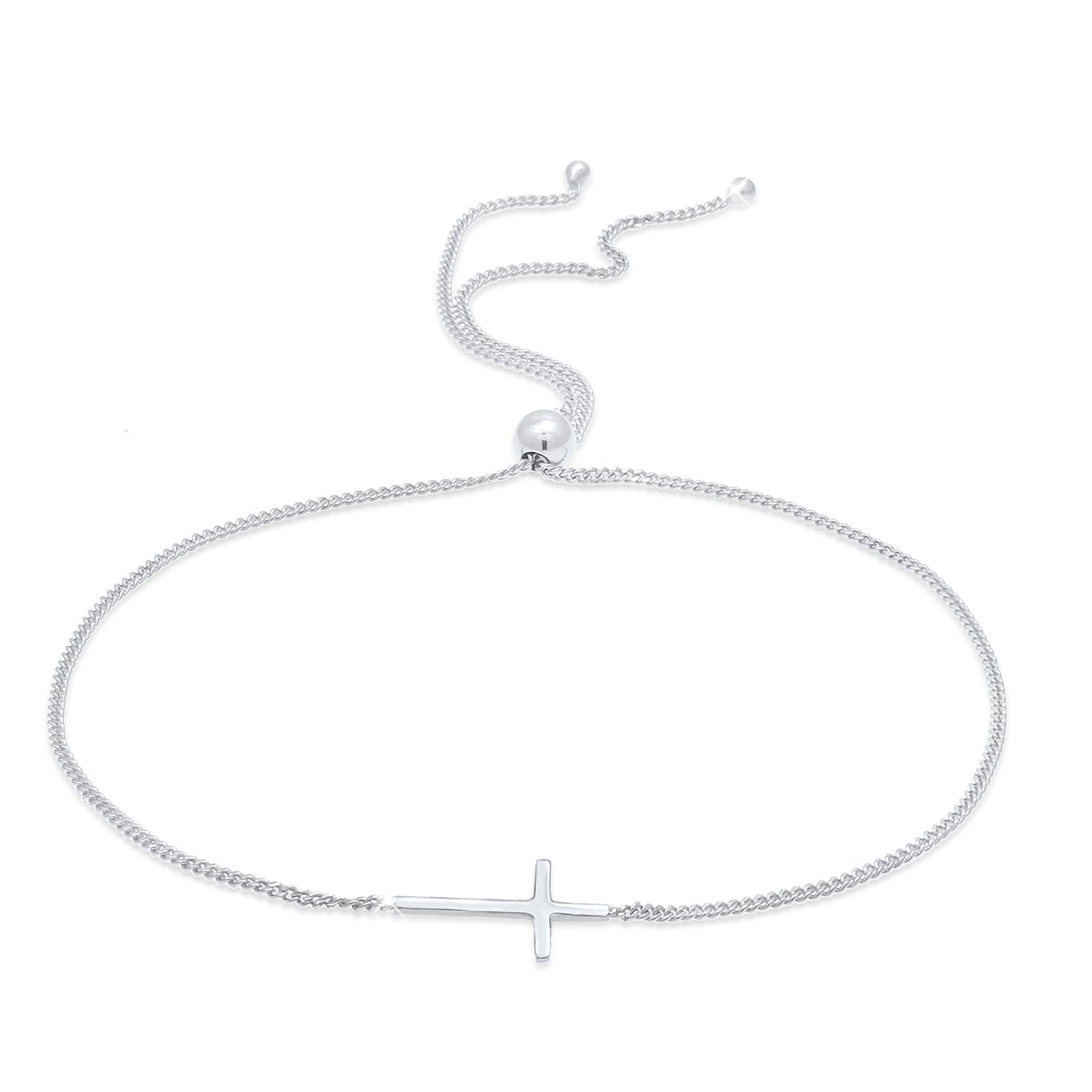 Silver Perhiasan Wanita Perak Asli - Silver Gelang Cross Faith Symbol