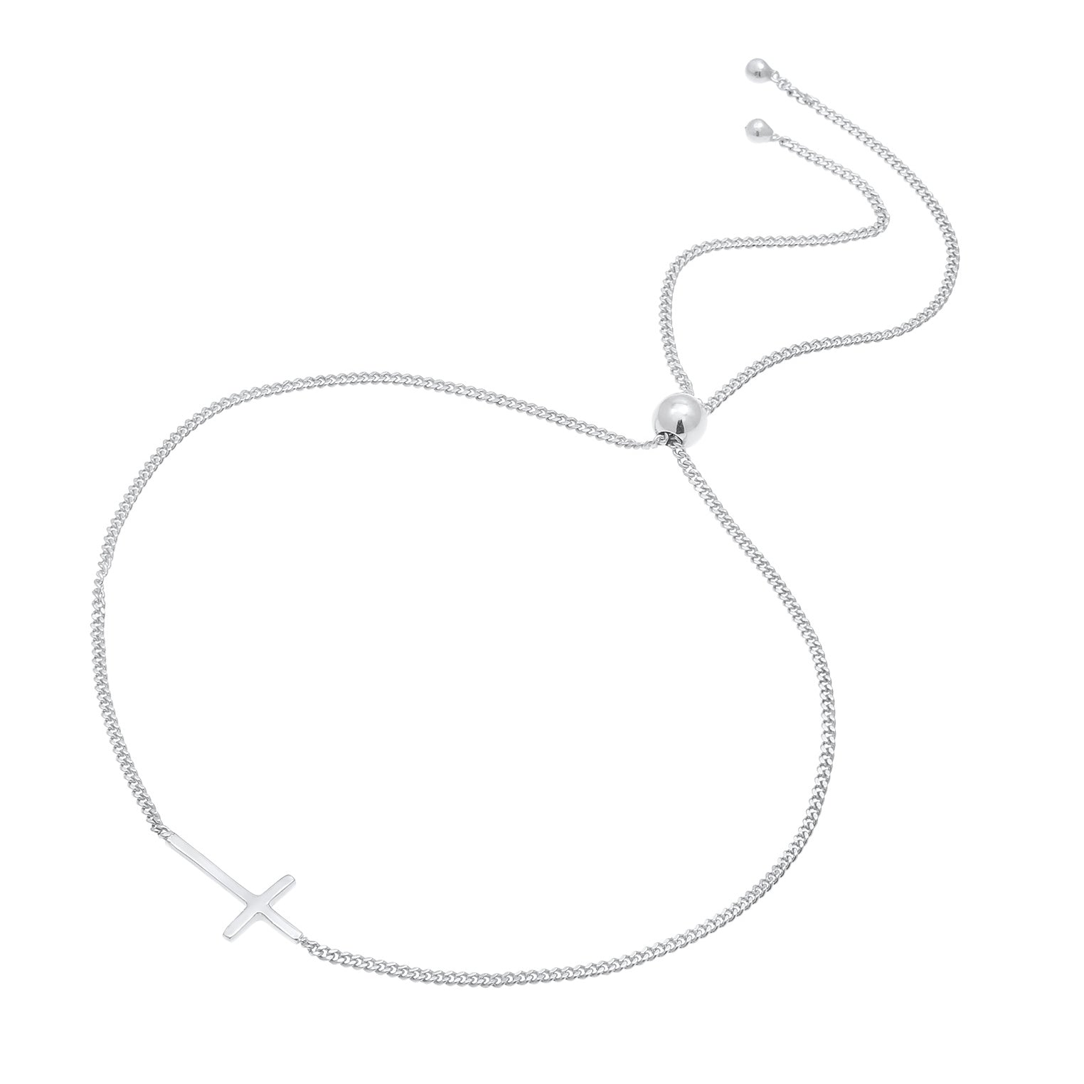 Silver Perhiasan Wanita Perak Asli - Silver Gelang Cross Faith Symbol