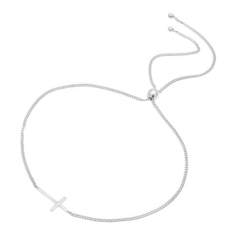 Silver Gelang Perhiasan Perak 925 Wanita Cross Faith Symbol