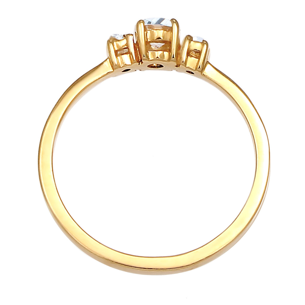 Gold Cincin Perhiasan Perak 925 Wanita Zircon Engagement Gold Plated
