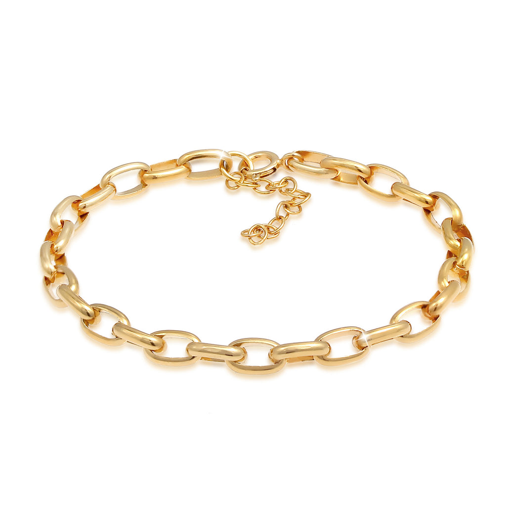 Gold Gelang Perhiasan Perak 925 Wanita Link Chain Gold Plated