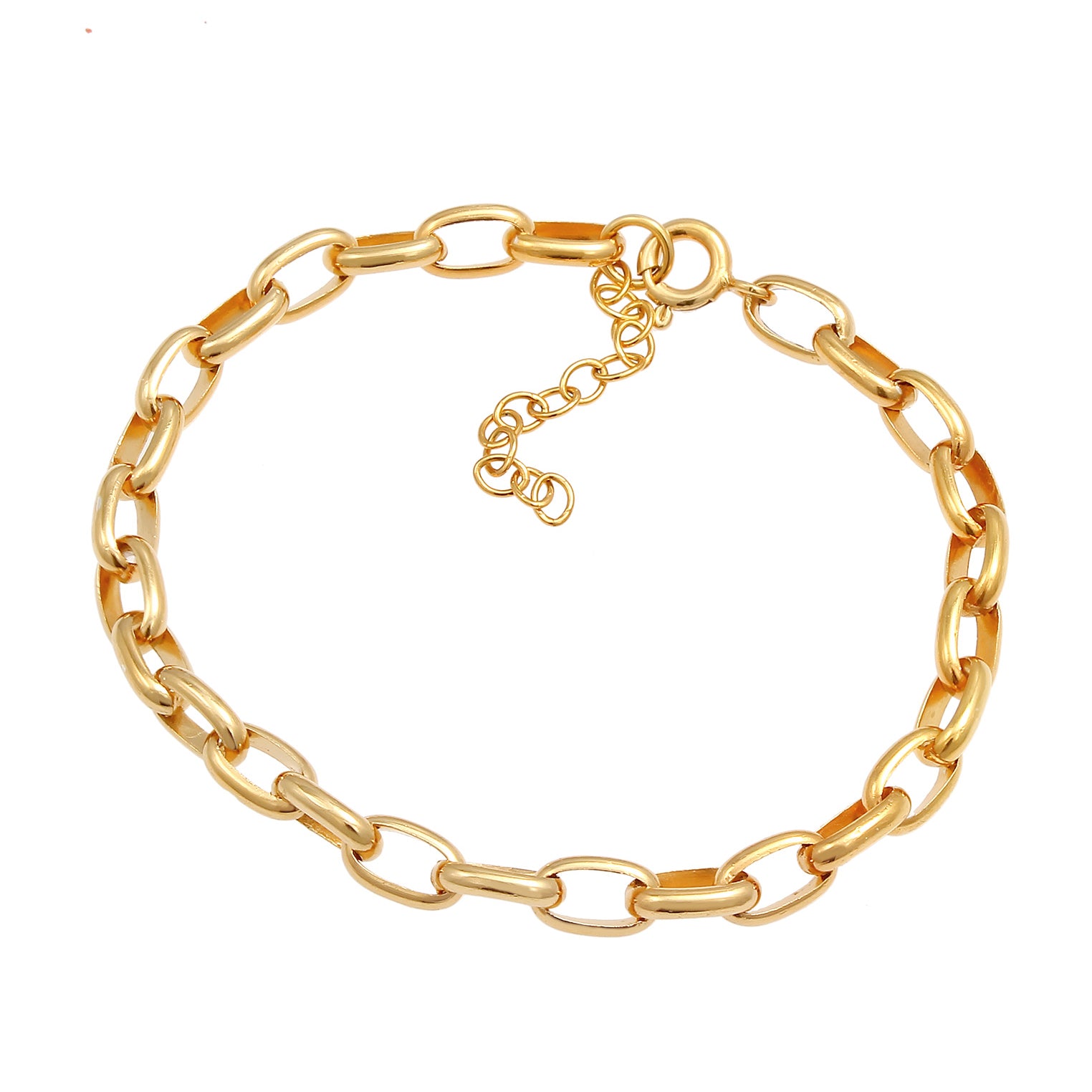 Gold Gelang Perhiasan Perak 925 Wanita Link Chain Gold Plated
