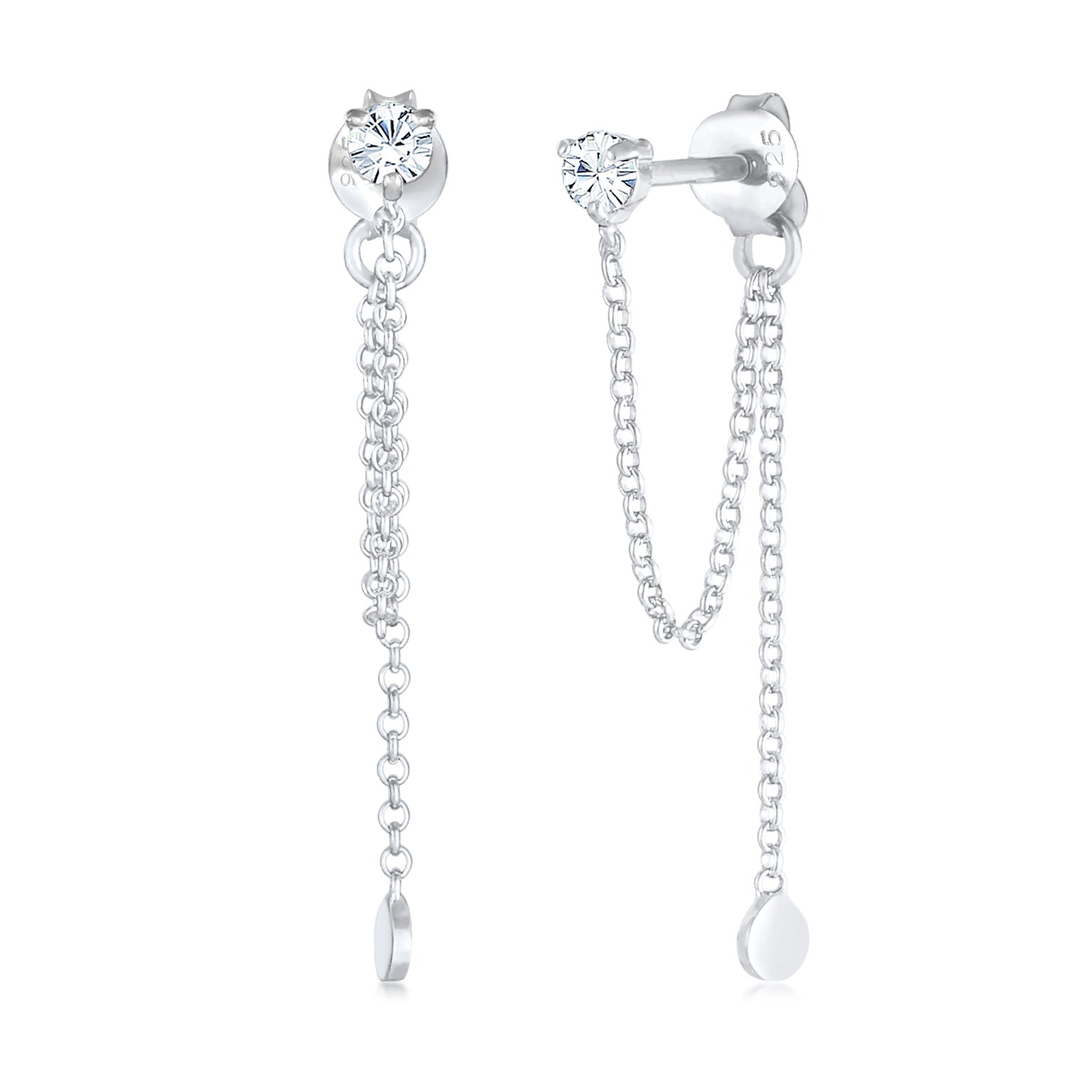 Silver Perhiasan Wanita Perak Asli - Silver Anting Woman Earchain Vintage Crystals
