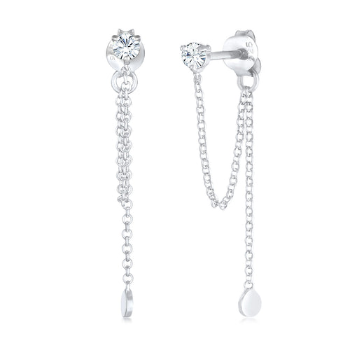 Anting perak 925 dengan stud kristal elegan Elli Jewelry
