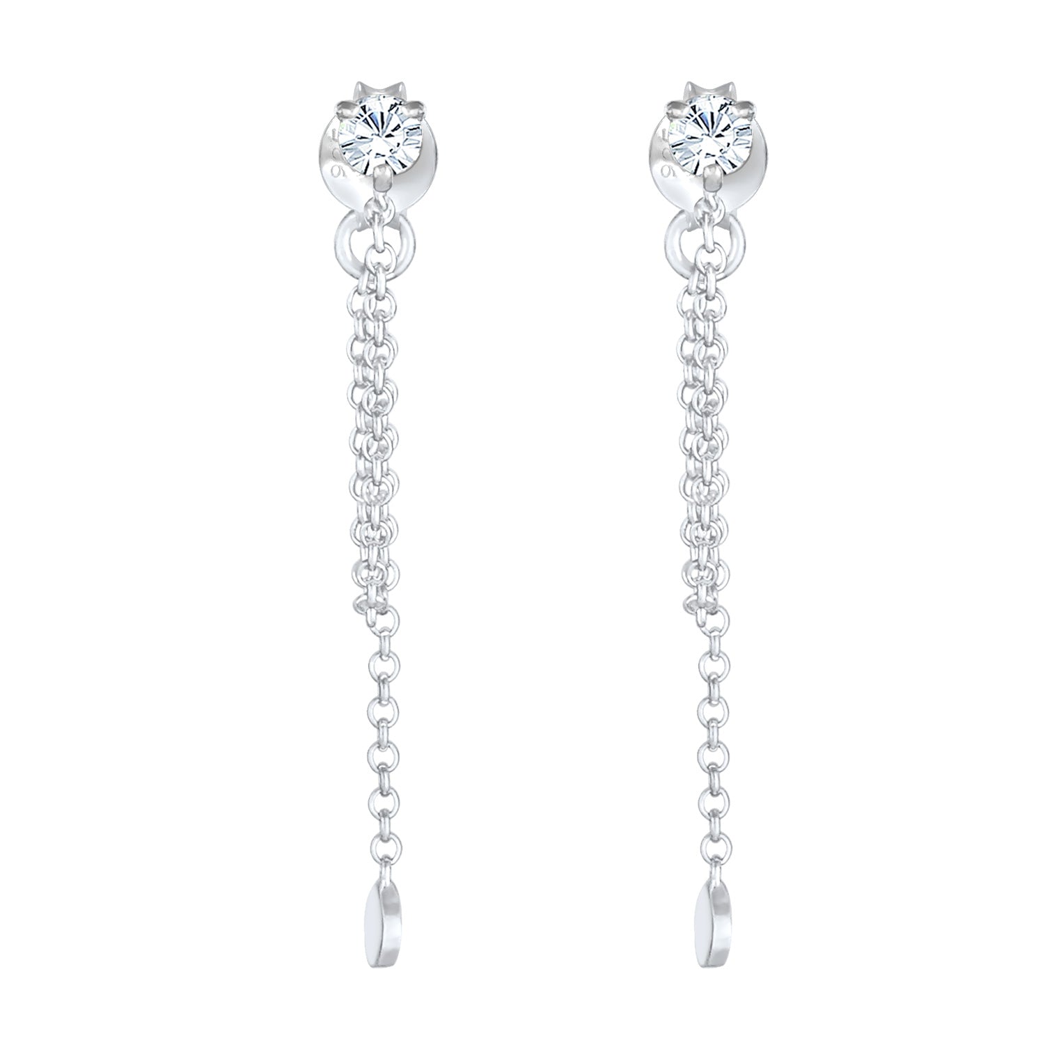 Silver Perhiasan Wanita Perak Asli - Silver Anting Woman Earchain Vintage Crystals