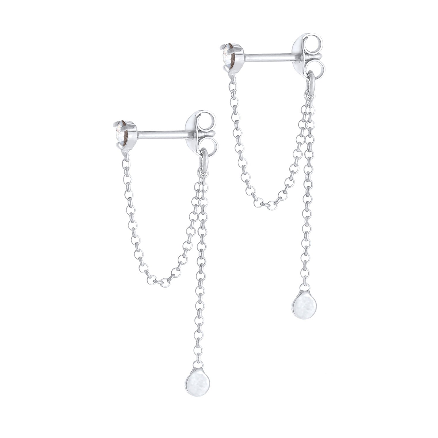 Silver Perhiasan Wanita Perak Asli - Silver Anting Woman Earchain Vintage Crystals