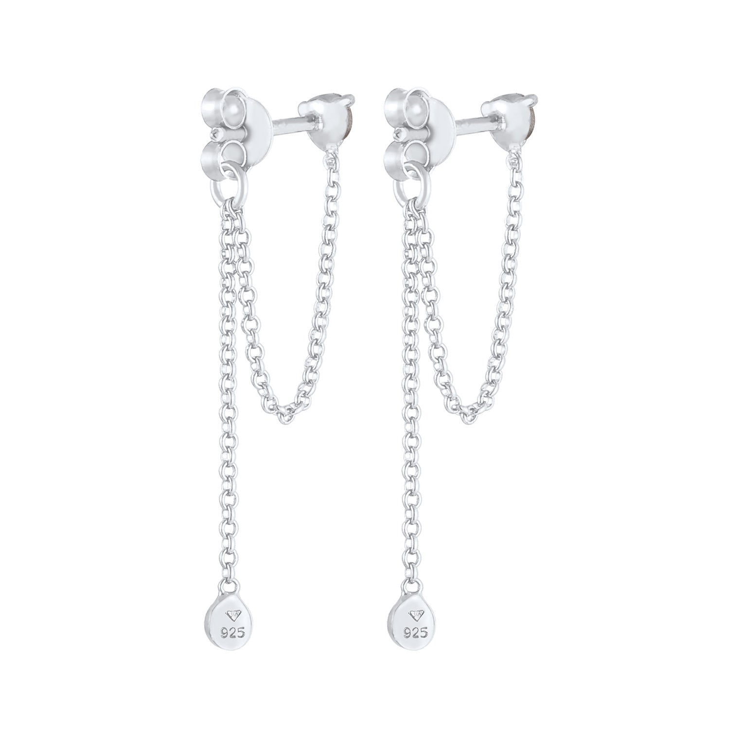 Silver Perhiasan Wanita Perak Asli - Silver Anting Woman Earchain Vintage Crystals