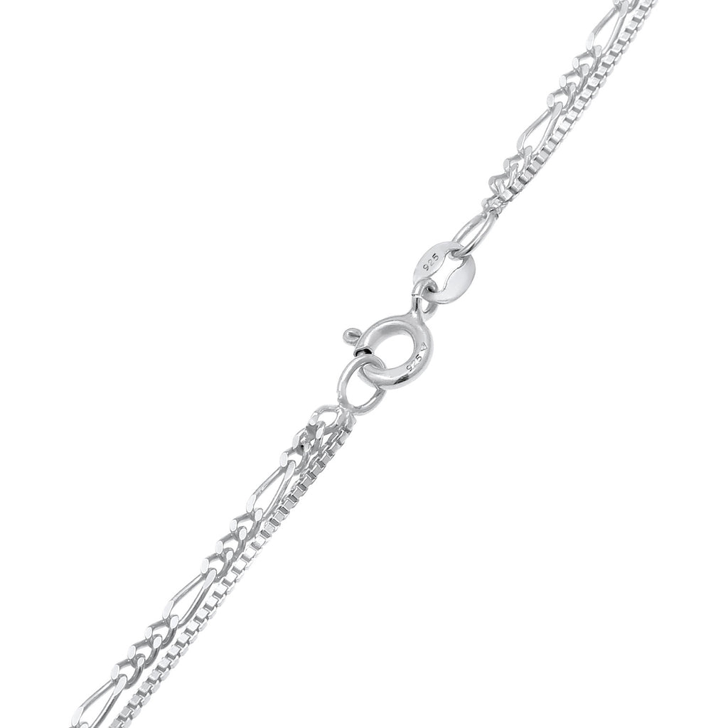 Silver Perhiasan Wanita Perak Asli - Silver Kalung  Layer Plate Boho