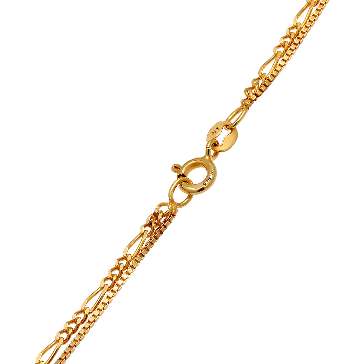 Gold Perhiasan Wanita Perak Asli - Silver Kalung  Layer Platelet Boho Lapis Emas