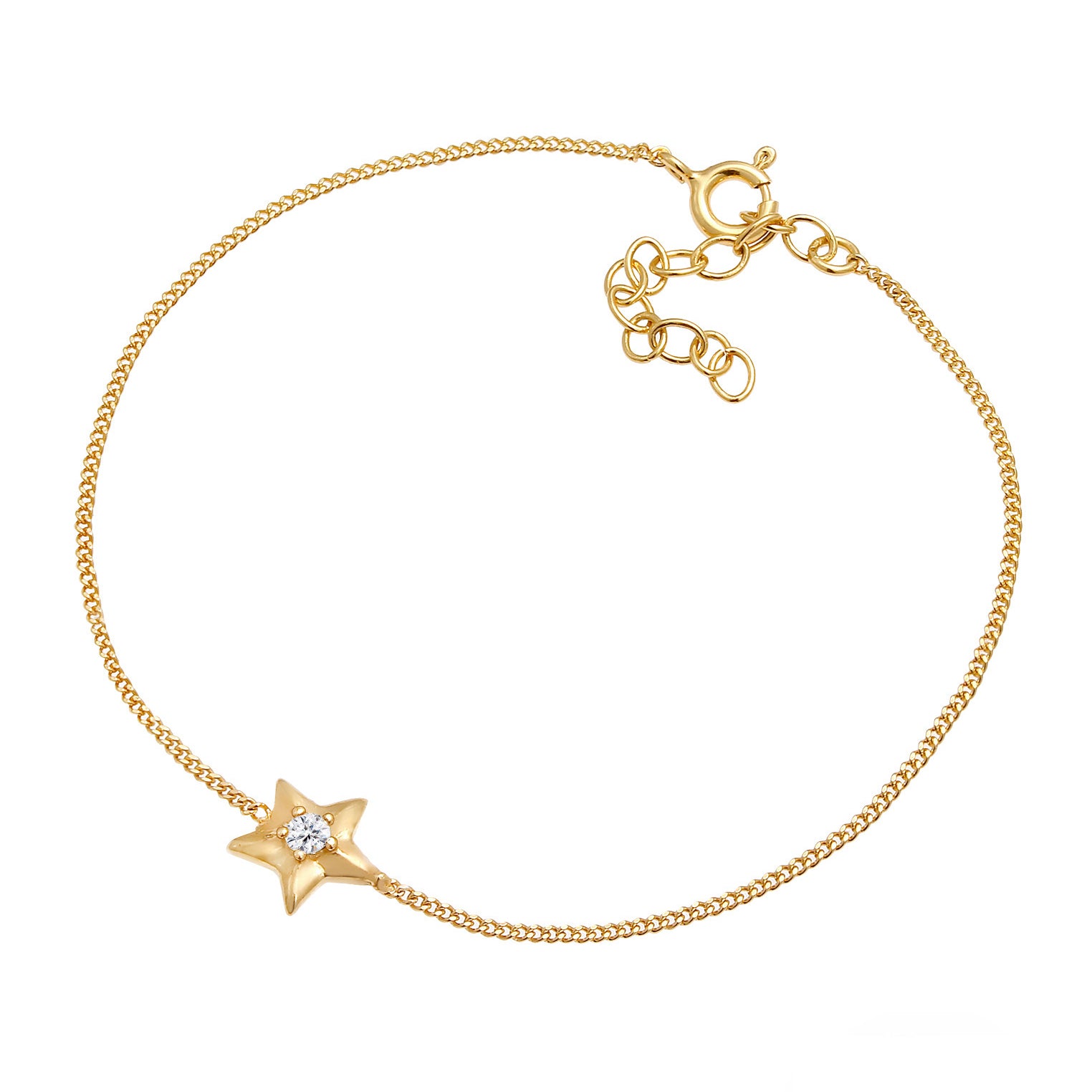 Gold Gelang Perhiasan Perak 925 Wanita Star Filigree Gold Plated