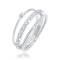 Silver Cincin Perhiasan Perak 925 Wanita Stacking Elegant Crystals