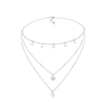 Kalung perak 925 dengan Layer chain choker elegan Elli Jewelry