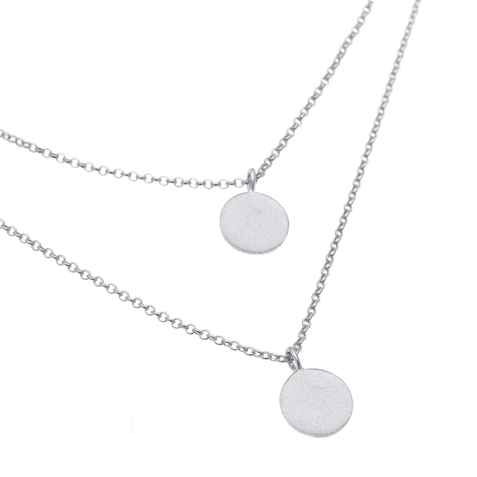 Silver Perhiasan Wanita Perak Asli - Silver Kalung  Choker Layer Circle Round Coin Vintage Trend