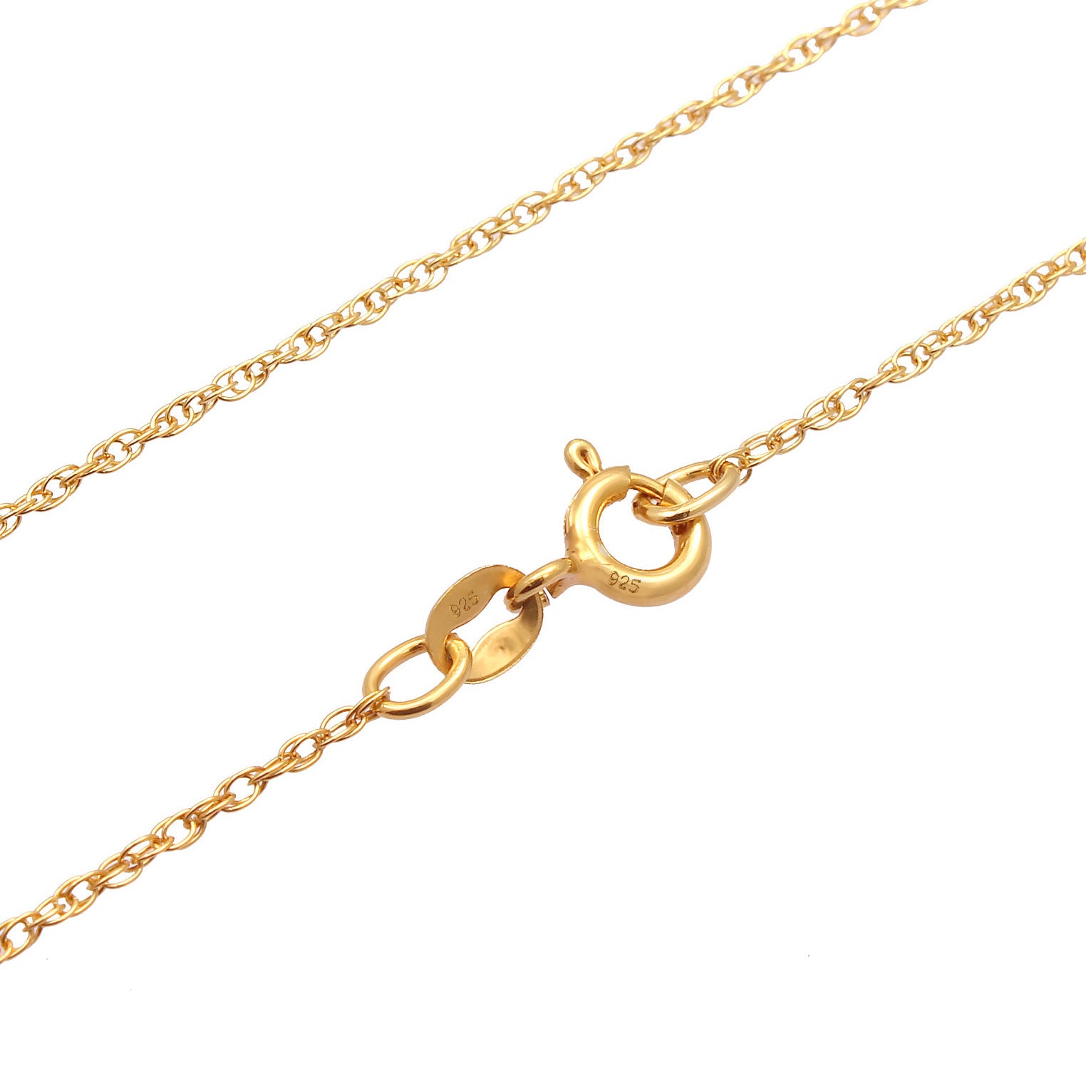 Gold Perhiasan Wanita Perak Asli - Silver Kalung  Solitaire Rectangle Link Chain Twisted Zirconia Lapis Emas