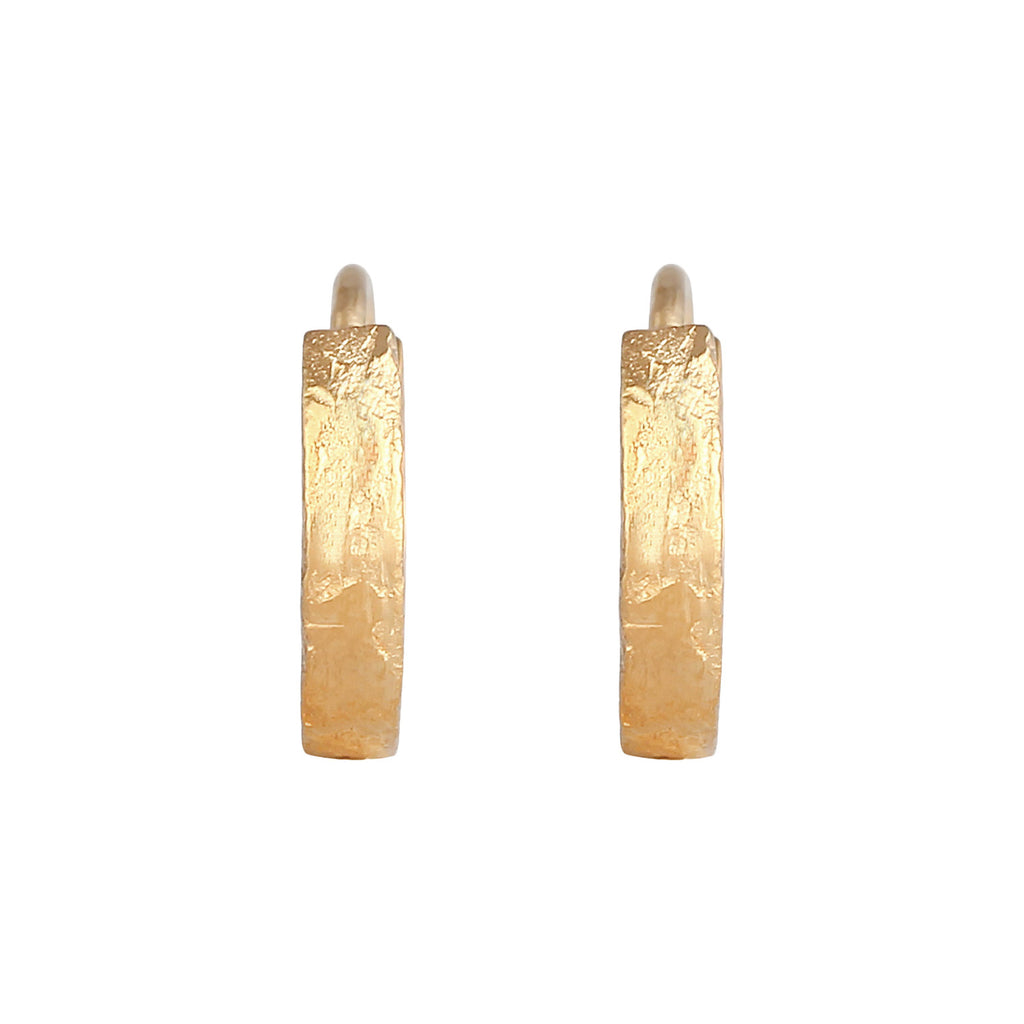 Gold Perhiasan Wanita Perak Asli - Silver Anting Creoles Structure Organic Gold Plated
