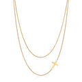 Kalung perak 925 dengan liotin salib layer design elegan Elli Jewelry
