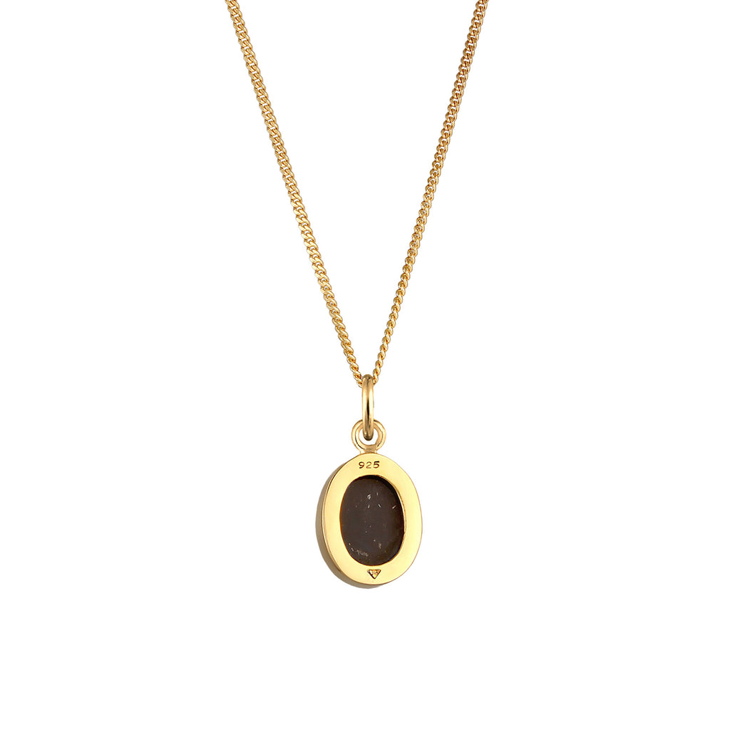 Gold Perhiasan Wanita Perak Asli - Silver Kalung Permata Elegant Gold Plated