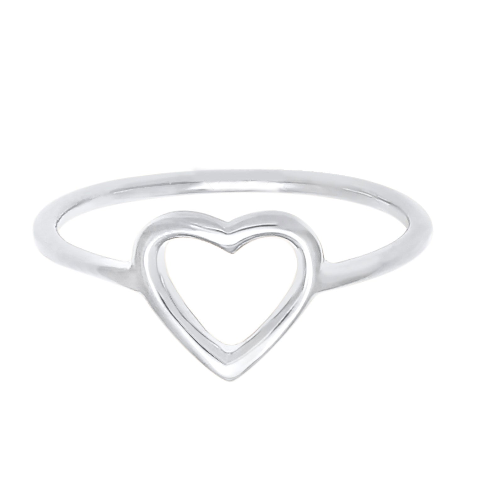 Silver Perhiasan Wanita Perak Asli - Silver Cincin Ladies Heart Cut Out