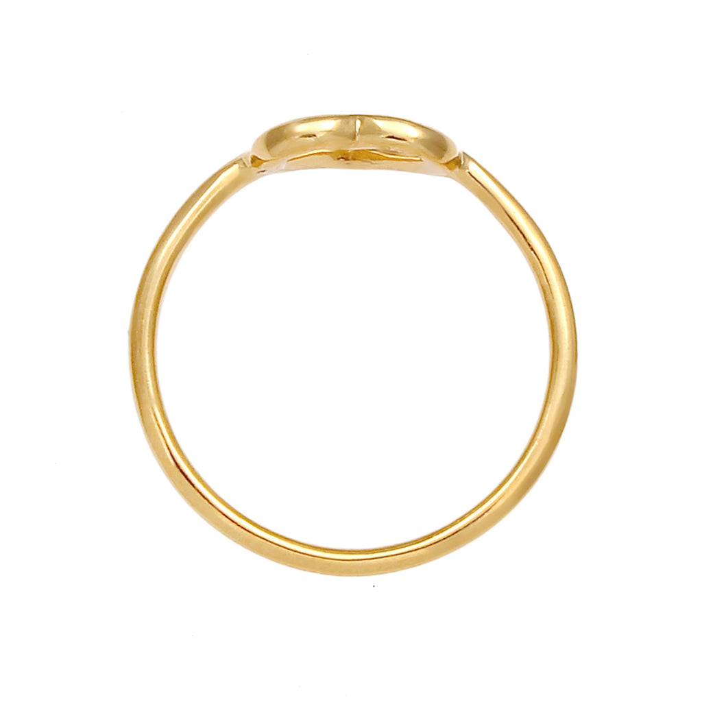 Gold Perhiasan Wanita Perak Asli - Silver Cincin Ladies Heart Cut Out Gold Plated