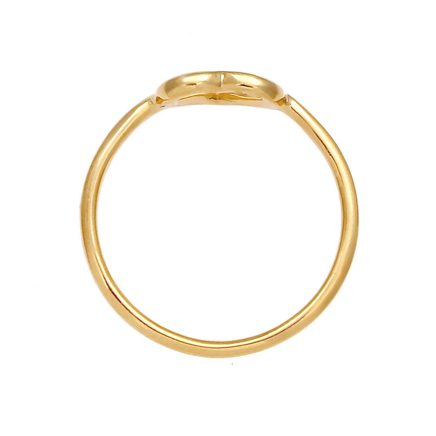 Gold Perhiasan Wanita Perak Asli - Silver Cincin Ladies Heart Cut Out Gold Plated