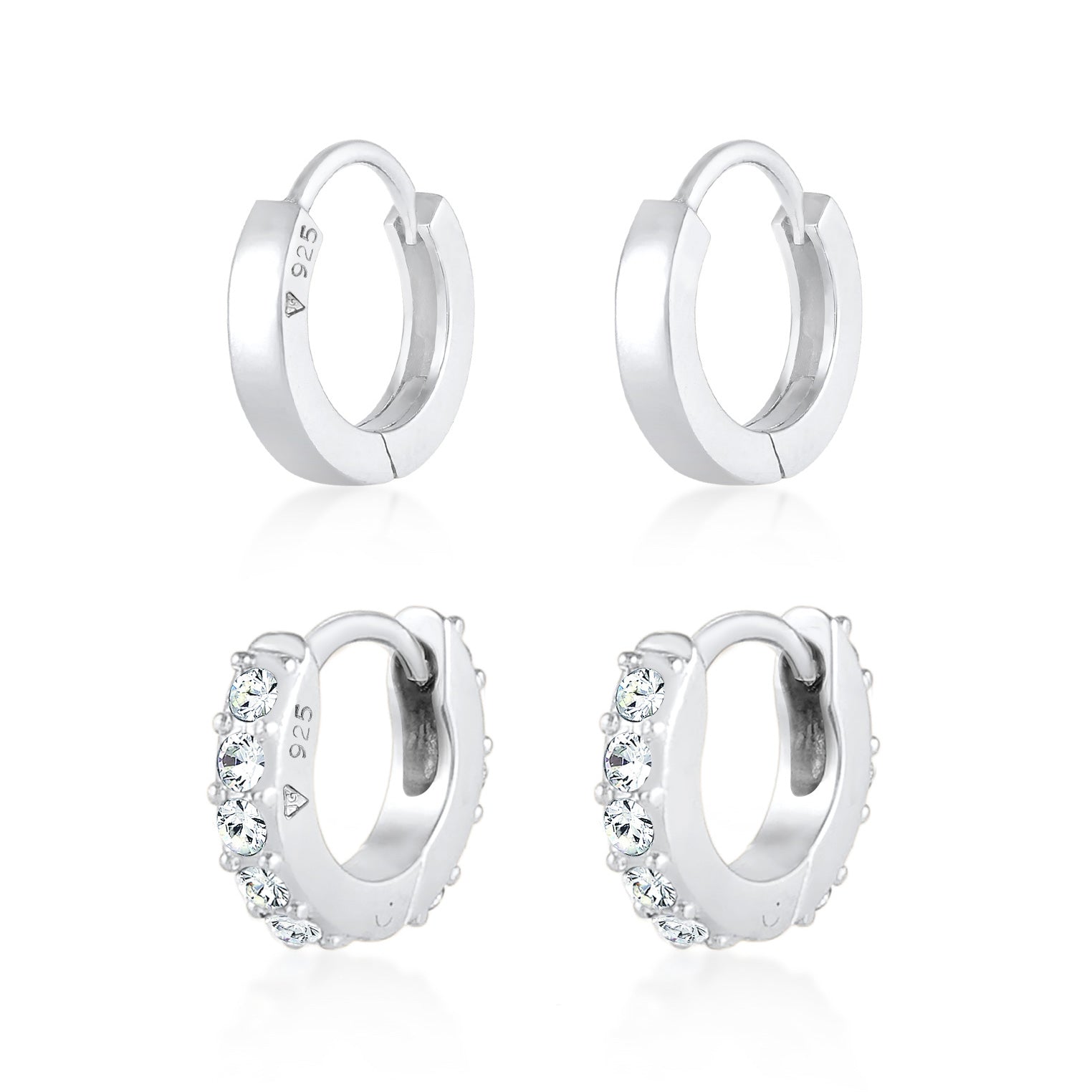 Silver Perhiasan Wanita Perak Asli - Silver Anting Creole Shine