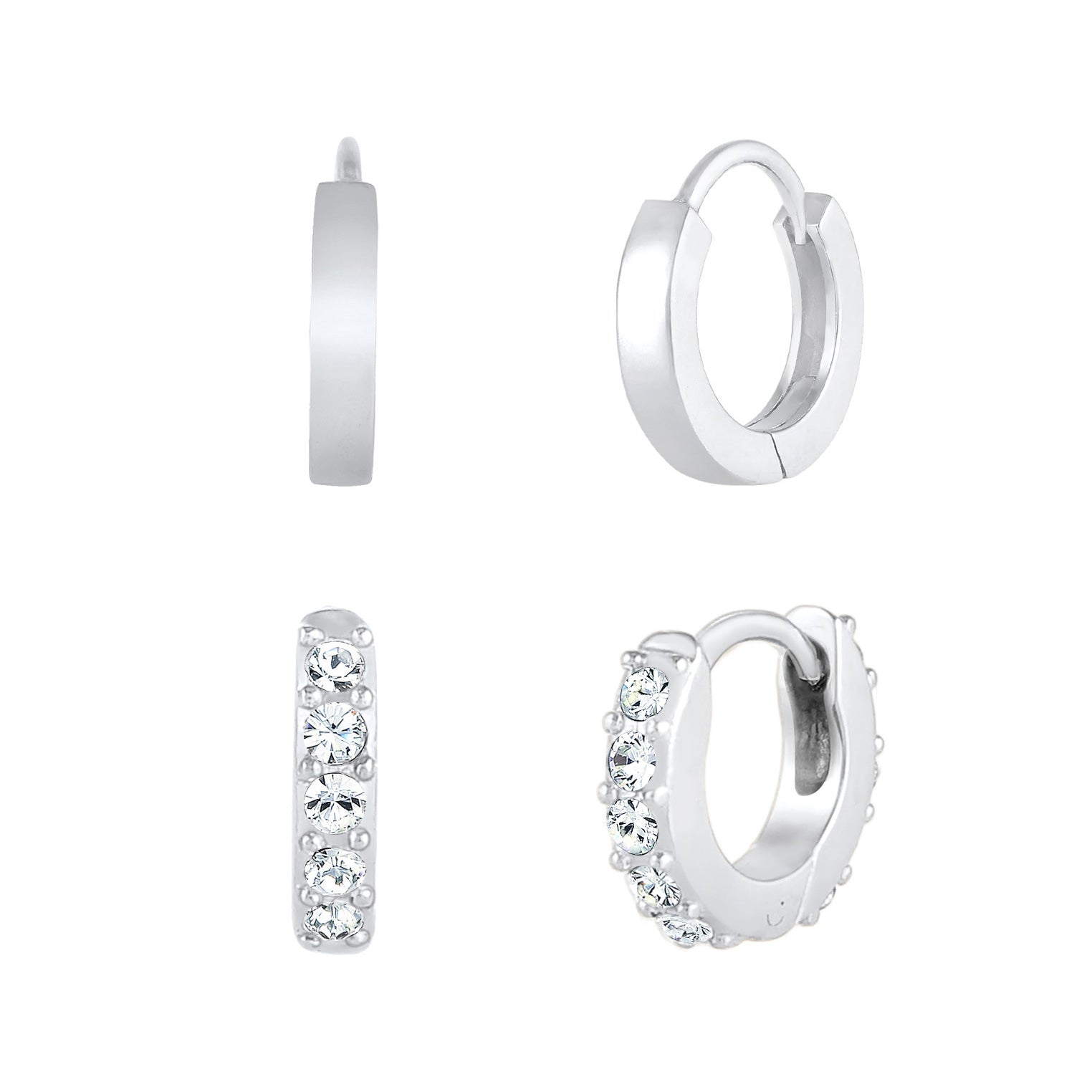 Silver Perhiasan Wanita Perak Asli - Silver Anting Creole Shine