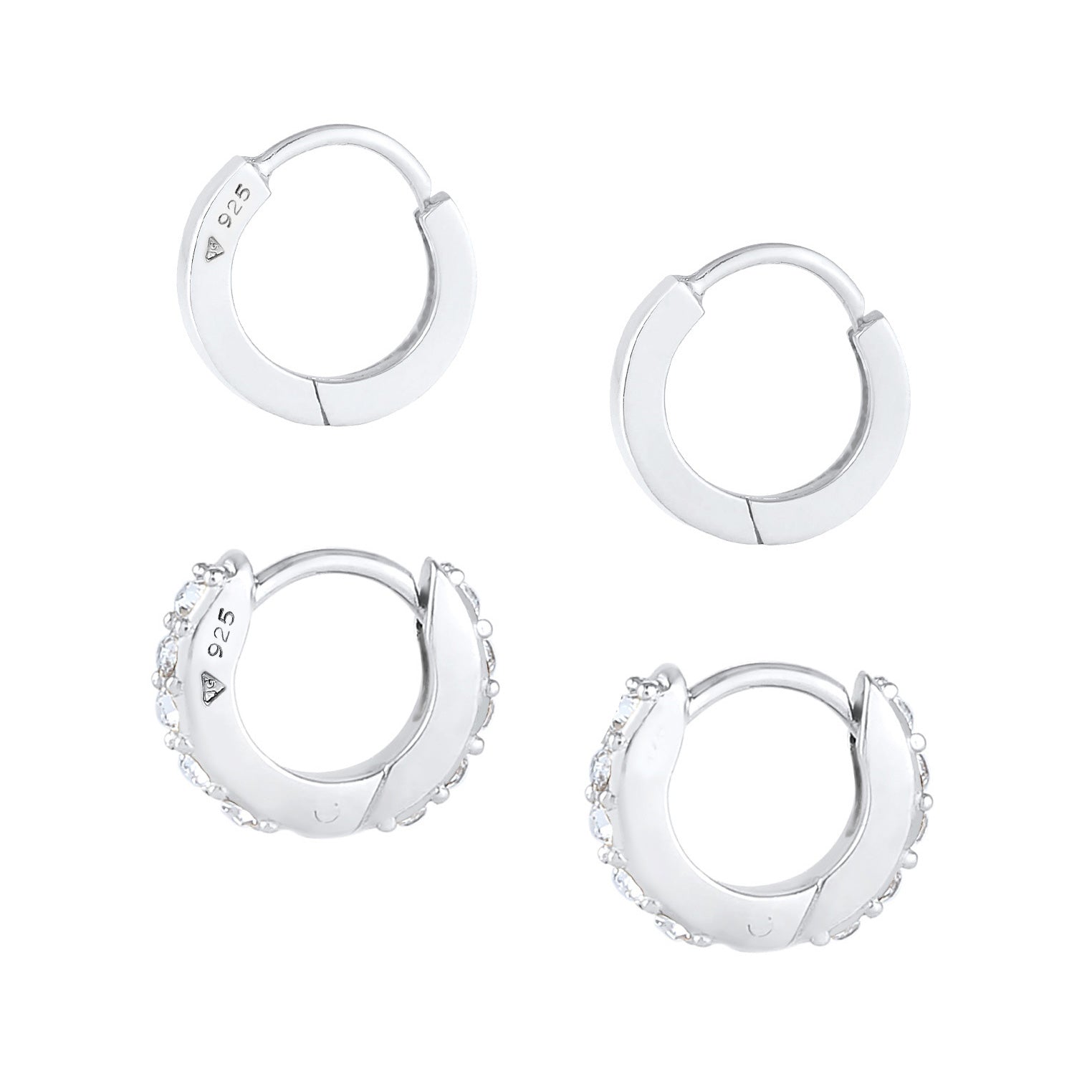 Silver Perhiasan Wanita Perak Asli - Silver Anting Creole Shine