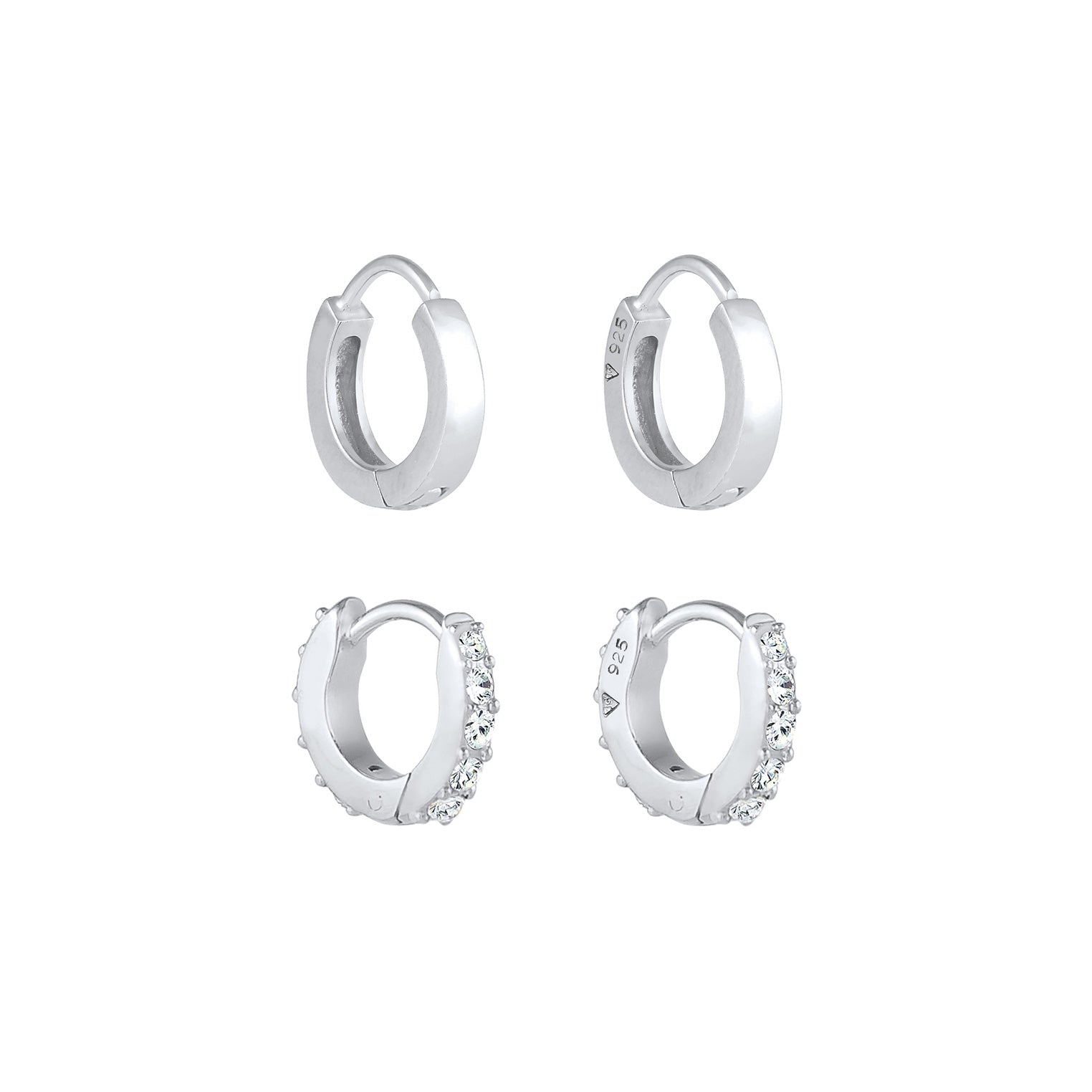 Silver Perhiasan Wanita Perak Asli - Silver Anting Creole Shine
