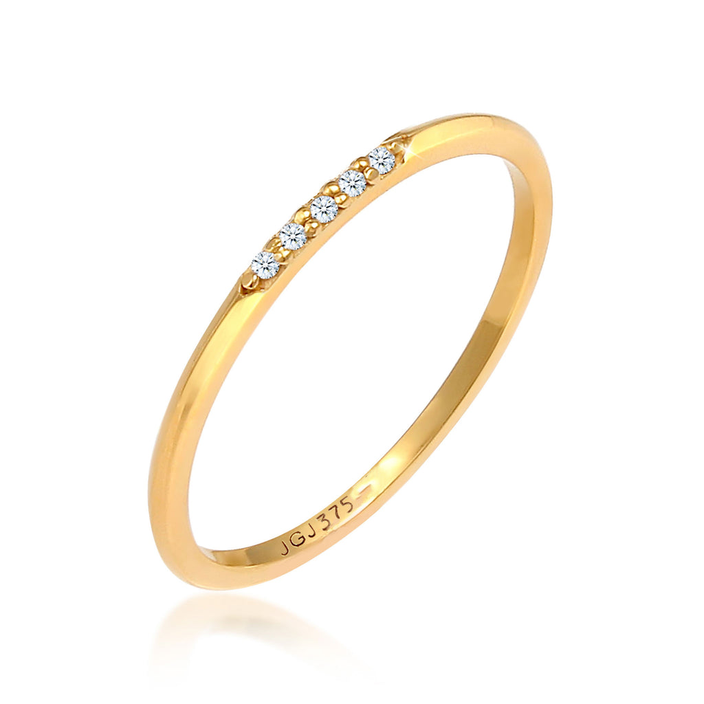 Ring Bandengagement Diamonds In 375 Yellow Gold