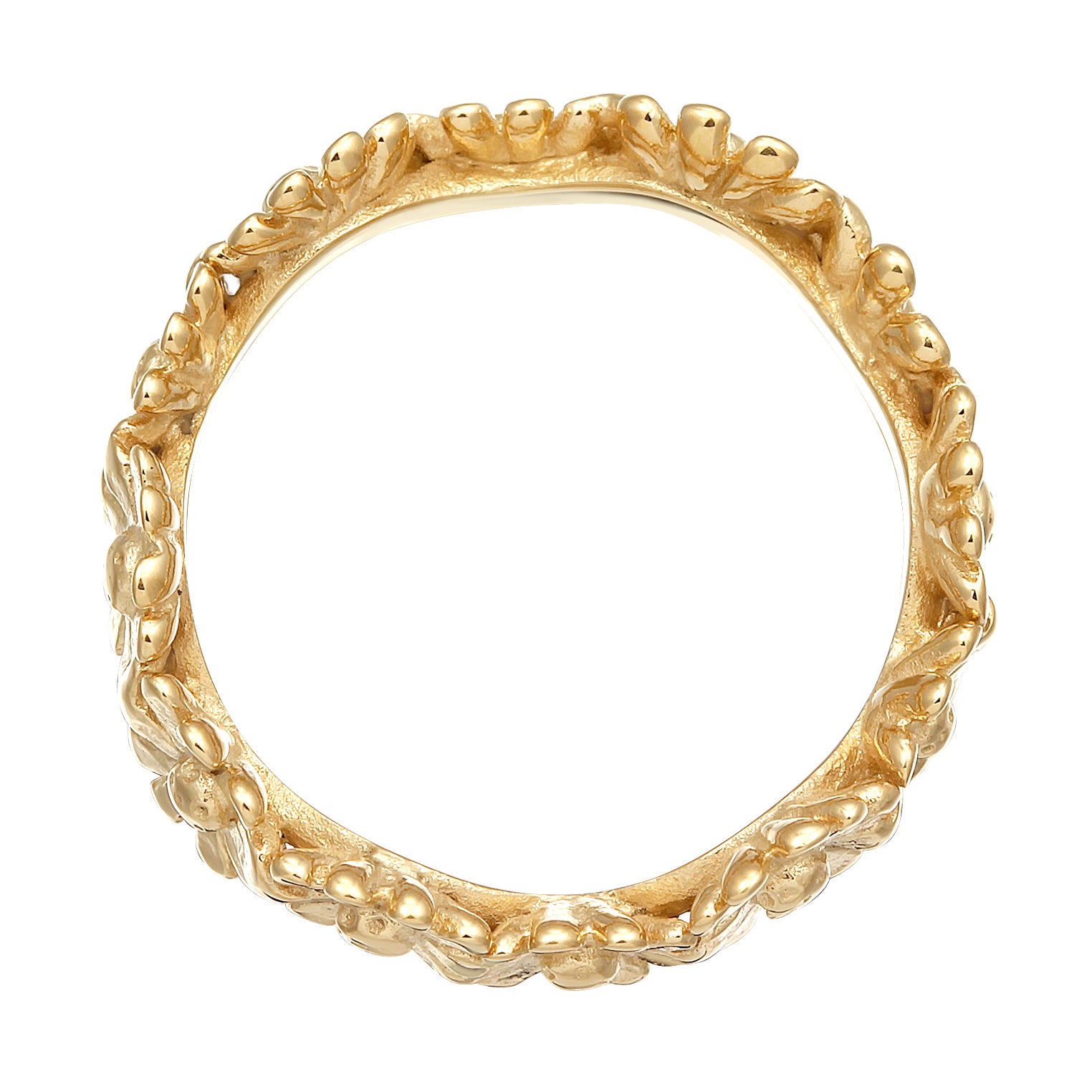 Gold Cincin Perhiasan Perak 925 Wanita Flower Boho Look Gold Plated