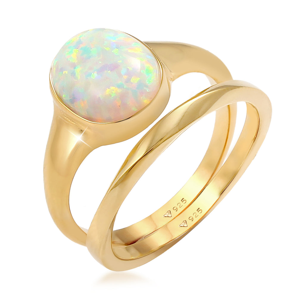 Gold Cincin Perhiasan Perak 925 Wanita Basic Twisted Gold Plated