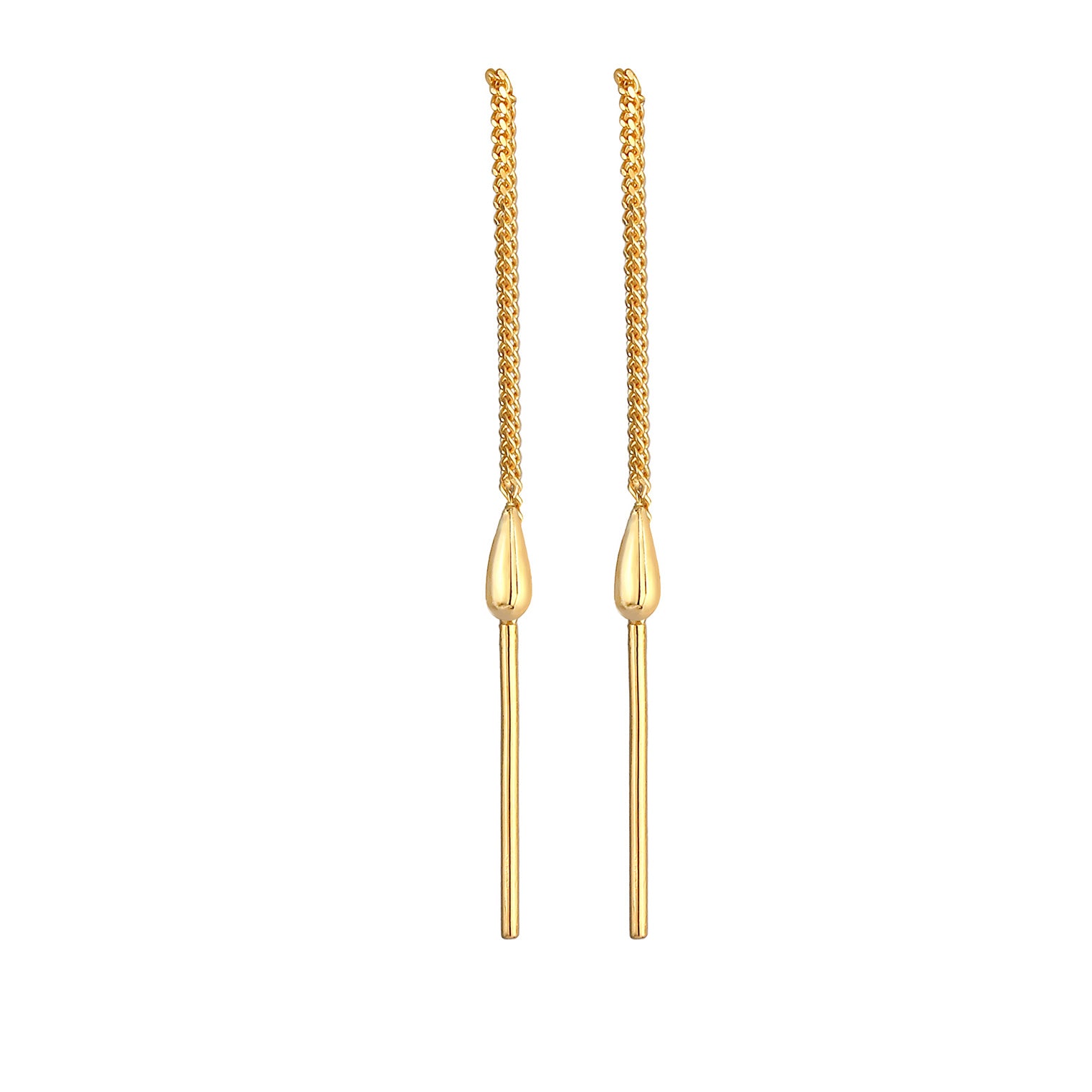 Gold Anting Perhiasan Emas 375 Wanita Drop Curb Chain