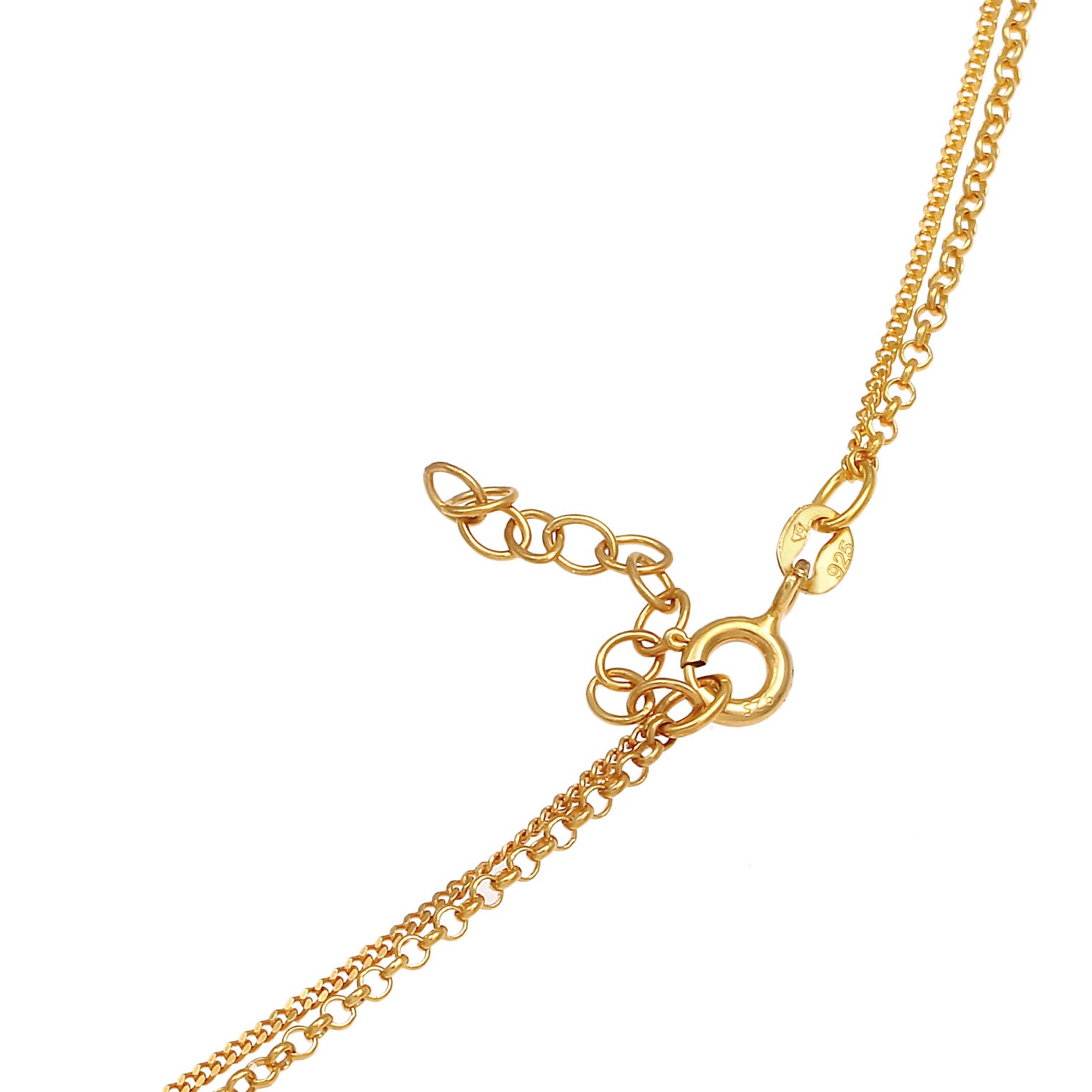 Gold Perhiasan Wanita Perak Asli - Silver Kalung  Layer Platelets Hammered Trend Blogger Lapis Emas