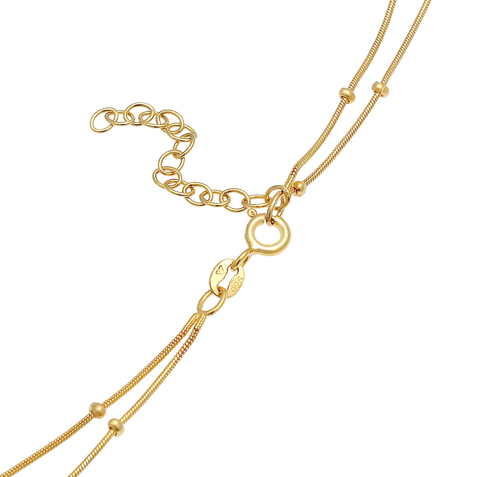 Gold Perhiasan Wanita Perak Asli - Silver Kalung  Choker Ball Layer Platelet Basic Lapis Emas