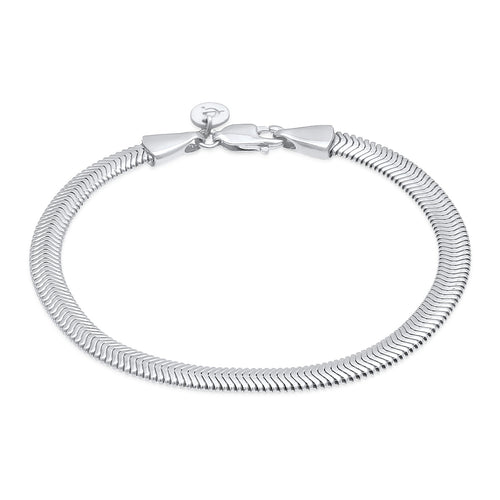 Gelang perak 925 dengan flat snake chain elegan Elli Jewelry