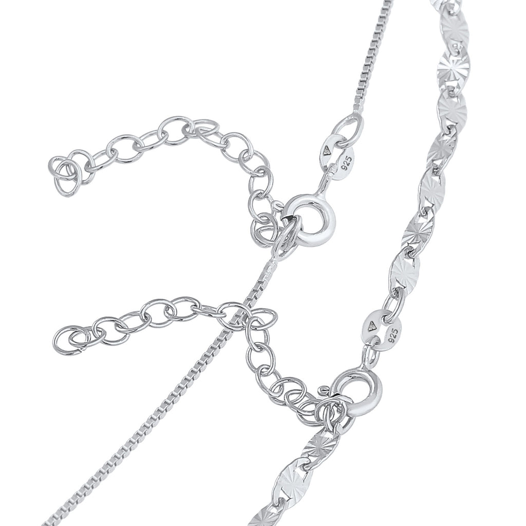Silver Perhiasan Wanita Perak Asli - Silver Kalung Choker Set Venetian Chain